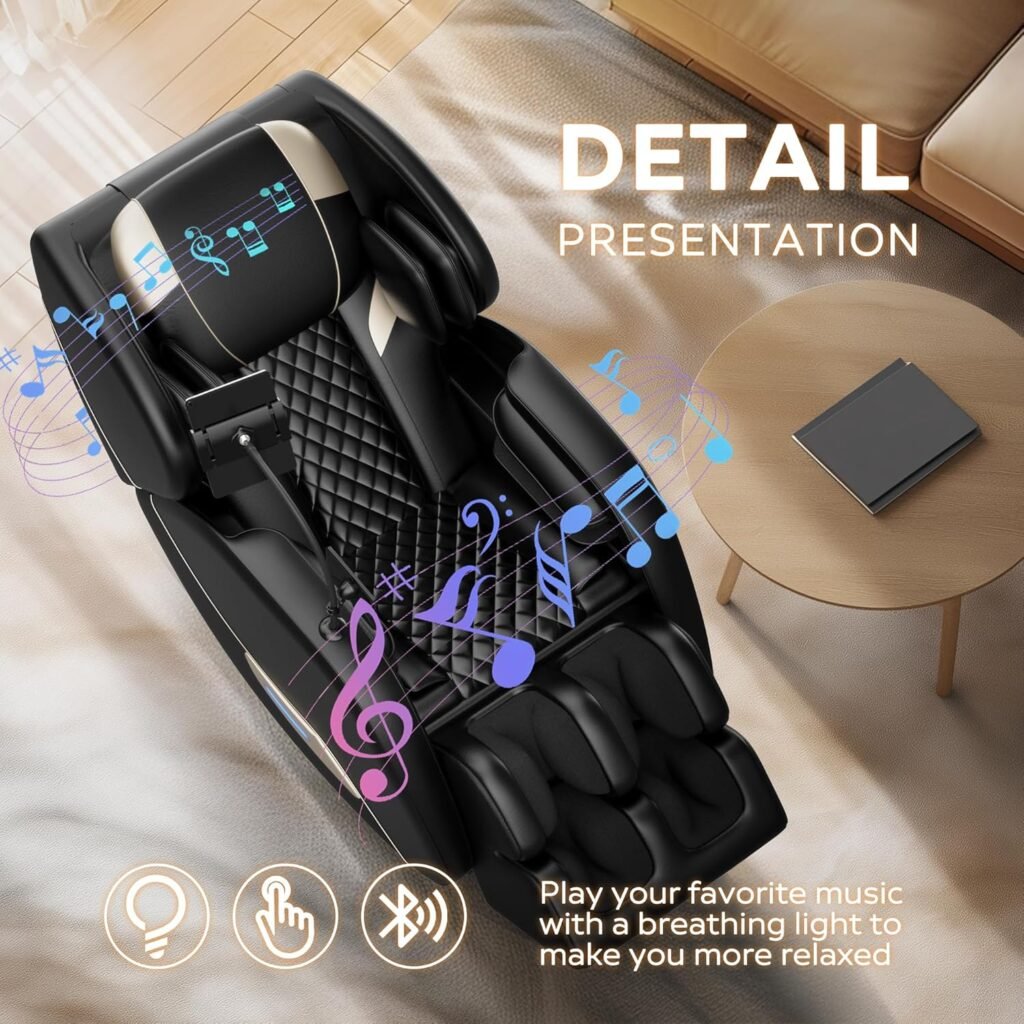 2026 Massage Chair Full Body, Zero Gravity SL-Track Shiatsu Massage Recliner Chair with Body Scan, Fix Point Rollers,Airbags,Deep Yoga Stretch, Heating Function, Black