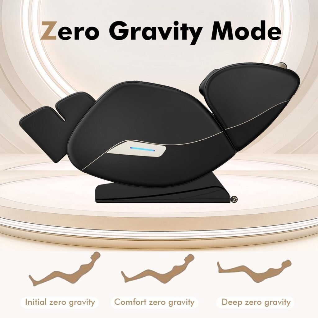 2026 Massage Chair Full Body, Zero Gravity SL-Track Shiatsu Massage Recliner Chair with Body Scan, Fix Point Rollers,Airbags,Deep Yoga Stretch, Heating Function, Black