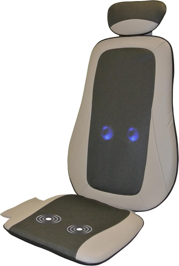 Carepeutic Op-Comfort Shiatsu and Rolling Back Massager with Heat, Full Back Seat Vibration Massage Cushion for Chair, Deep Tissue Shiatsu Back Massager for Home, Office Car