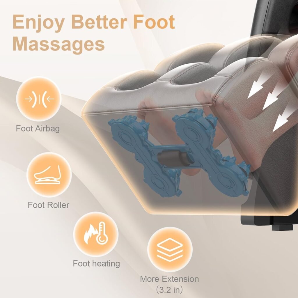 FURNIMAT Massage Chair Full Body, Zero Gravity Massage Chair with Fix Rollers, Airbags, Heating, Foot Massage, Auto Modes, Bluetooth Speaker, Smart Screen Controller (Advanced Version)