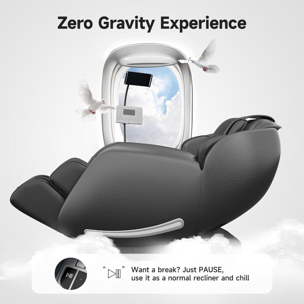 Real Relax Massage Chair Full Body with Unique Phone Controller, Zero Gravity 3D SL-Track Recliner with APP Control, Child Lock,Pause Button, Favor-06, Black Real Relax Massage Chair Full Body with Unique Phone Controller, Zero Gravity 3D SL-Track Recliner with APP Control, Child Lock,Pause Button, Favor-06, Black