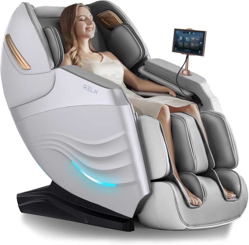 RELX Massage Chair Full Body, Modes Zero Gravity SL-Track Shiatsu Massage Chair Built-in Heat System, Airbag Massage with Body Scan, Deep Yoga Stretch, Calfrest Extension and AI Control(Black)