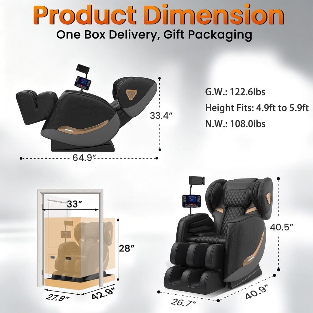 2027 Zero Gravity Massage Chair Full Body and Recliner with Heat Fix Rollers, Auto Modes Intensity Levels | Full-Body Airbag Wrap | Foot Rollers | Bluetooth Touch Screen 2027 Zero Gravity Massage Chair Full Body and Recliner with Heat Fix Rollers, Auto Modes Intensity Levels | Full-Body Airbag Wrap | Foot Rollers | Bluetooth Touch Screen