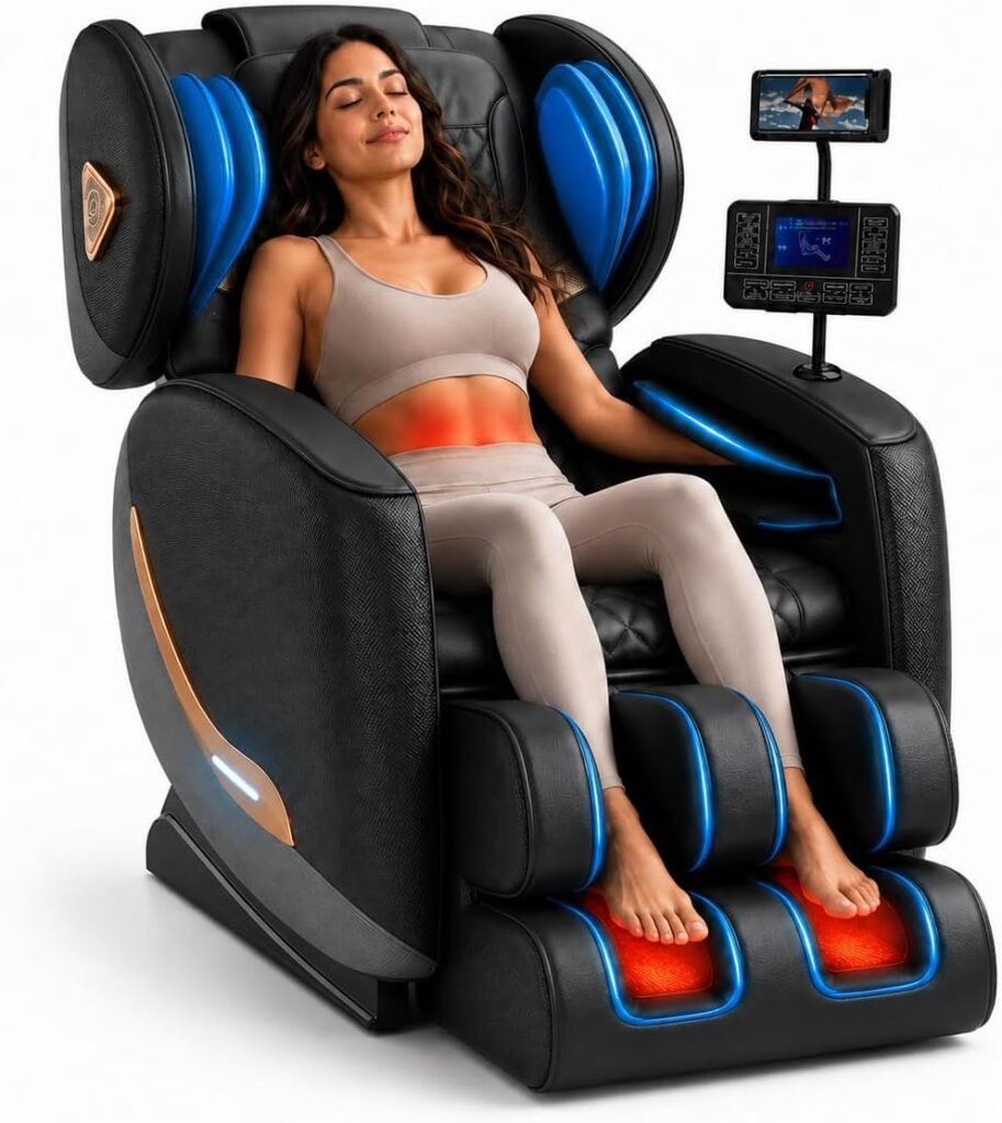 2027 Zero Gravity Massage Chair Full Body and Recliner with Heat Fix Rollers, Auto Modes Intensity Levels | Full-Body Airbag Wrap | Foot Rollers | Bluetooth Touch Screen 2027 Zero Gravity Massage Chair Full Body and Recliner with Heat Fix Rollers, Auto Modes Intensity Levels | Full-Body Airbag Wrap | Foot Rollers | Bluetooth Touch Screen